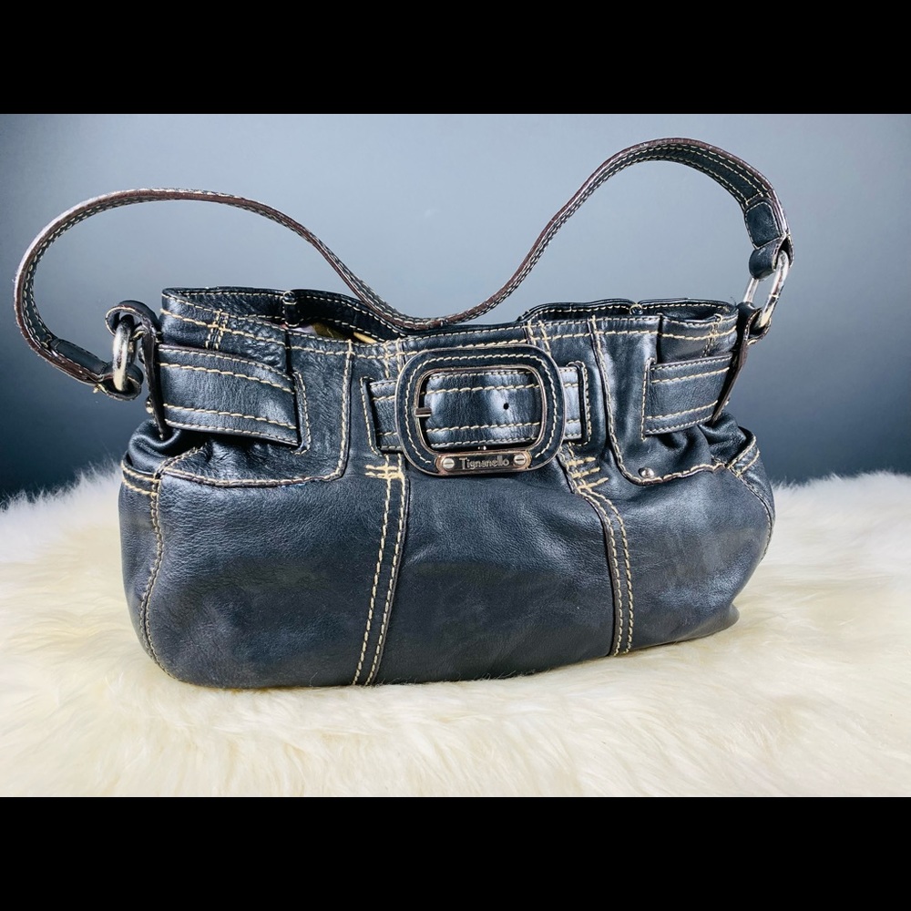 CCO!  Tignanello Black Leather Handbag